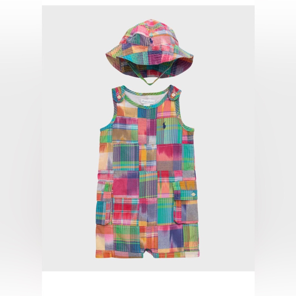 Ralph Lauren Pink and Blue Patchwork Bodysuit
